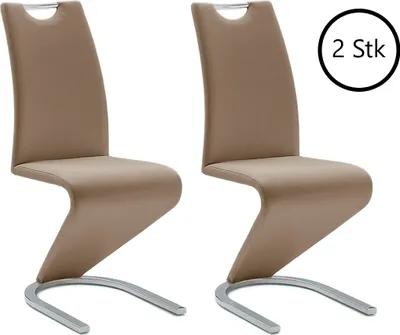 Produktbild von Esszimmerstuhl >Pupik I< (2er Set) in Cappuccino aus Metall - 45x102x62 (BxHxT)