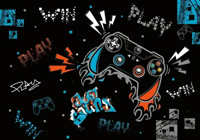 Produktbild von Fototapete Kinderzimmer GAMING Kinder Gamer Jugendzimmer Spieler Wandtapete Vlies Tapete (254x184cm - 2 Bahnen) Latexdruck UV-Beständig Geruchsfrei Hohe Auflösung Montagefertig