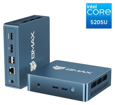 Produktbild von BMAX B2 Power Mini-PC Intel Celeron 5205U 8GB RAM 256GB NVMe SSD WiFi 5 Bluetooth 5.0 Gigabit LAN Dual 4K