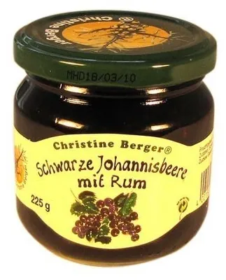 Produktbild von Fruchtaufstrich - Schwarze Johannisbeere mit Rum (225 g)
