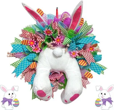 Image de Décoration de porte « Lapin de Pâques » – Décoration de porte, cadeau de Pâques, accessoire de décoration