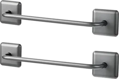 Produktbild von mDesign Handtuchstange Trockenstange Badetuchhalter selbstklebend 2er Set Grau