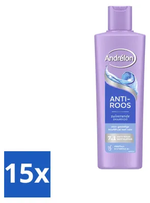 Imagen del producto de 15 champús Andrélon Anti-caspa - 250 ml - Paquete económico - 15 unidades