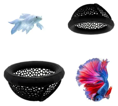 2 schwimmende Betta-Höhlen mit Hängematte und Futterring