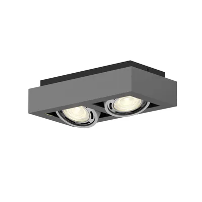 Produktbild von Arcchio Deckenstrahler Ronka, 34 cm, 2-flammig, grau, GU10