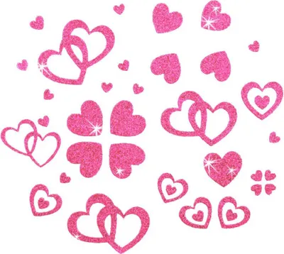 Produktbild von Oblique Unique Herz Sticker Set Glitter Glitzernd - rosa