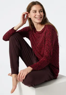 Produktbild von Schiesser Damen Schlafanzug lang ST burgund 040