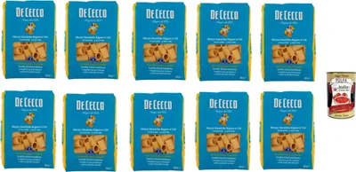 Produktbild von De Cecco Mezze Maniche Rigate N°136 100% Italienisch Pasta Nudeln 10x 500g + Italian Gourmet Polpa 400g
