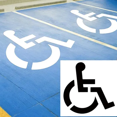 Produktbild von INF Wiederverwendbare Rollstuhl-Symbolschablone für barrierefreie Parkplätze