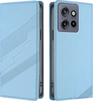 Obrázek produktu pro Pouzdro pro Motorola ThinkPhone 25/Edge 50 Neo,Polyuretankožené peněženkové pouzdro s přihrádkou na karty a funkcí stojánku Hellblau