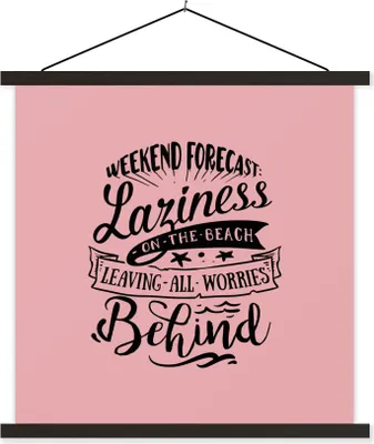 Produktbild von MuchoWow® Textilposter Sommer - Zitate - Rosa - Strand 40x40 cm mit schwarzem Rahmen - Fotos