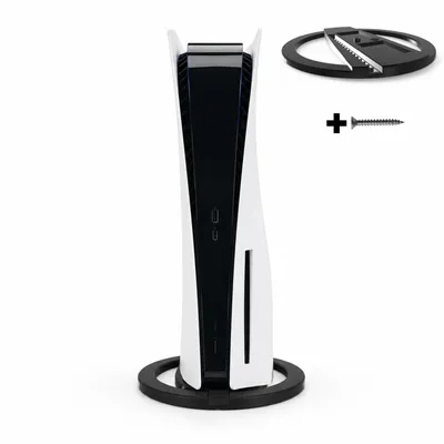 Produktbild von YUOM. Vertikale Halterung für PlayStation 5 Slim – mit Befestigungsschraube – Schwarz