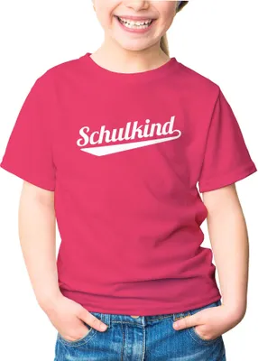 Produktbild von Kinder T-Shirt Mädchen Aufdruck Schulkind Geschenk zur Einschulung Schulanfang Moonworks® pink 122-128 (7-8 Jahre)