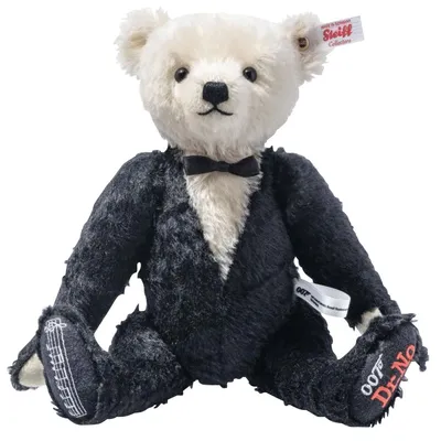 Produktbild von Steiff Stofftier Teddybär James Bond Dr No mit Musikwerk Schwarz (30cm)