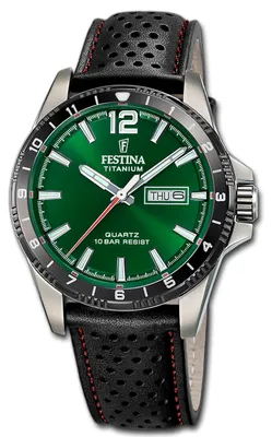 Productafbeelding van Festina herenhorloge, titanium, leren band, zwart, modelnummer D3UF20699/3