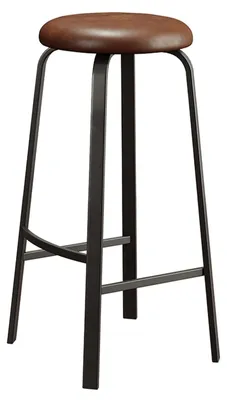 Image de Tabouret de bar avec repose-pieds - Marron - Hauteur 75 cm