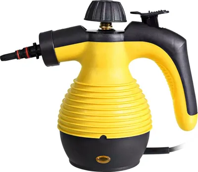 Image de Nettoyeur vapeur portable 9 pièces, ensemble d'accessoires et conception sûre, nettoyage à la vapeur jaune