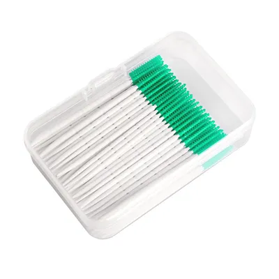 Produktbild von Interdentalbürsten Silikon Weich 400 Stück - Zahnzwischenraumbürsten für Zahnreinigung inkl. Tragbarer Box