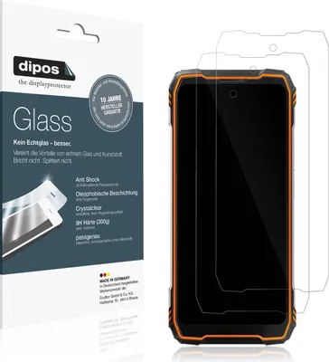 Produktbild von 2x Schutzfolie für Blackview Oscal Tank 1 - Anti-Shock 9H Folie dipos Glass Kunststoffglas