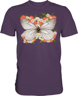 Produktbild von Frauen Blumen Schmetterling T-Shirt – Urban Purple / M
