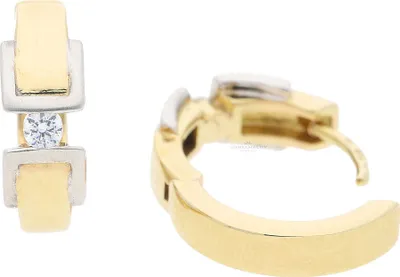 Produktbild von JuwelmaLux Creolen 333 Gold und Weißgold mit Zirkonia JL30-06-1167