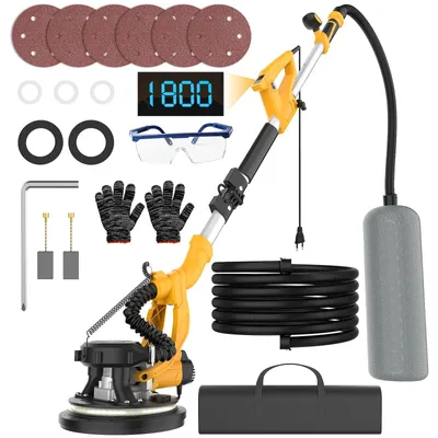 Produktbild von Trockenbauschleifer - Elektrischer Wandschleifer - 950 W - Akkubetrieben - Variable Drehzahl - Zusammenklappbar - LED-Licht - Komplettset