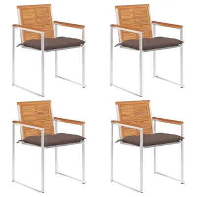 Obrázok produktu pre The Living Store záhradné stoličky 4 ks s vankúšom z masívneho dreva akácie