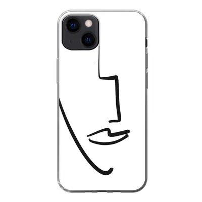 Produktbild von MuchoWow® Handyhülle Schutzhülle Hülle für iPhone 13 Gesicht - Frau - Minimalismus Silikon Softcase Handy Hülle - Karteninhaber