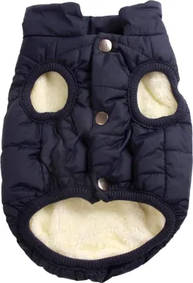 Produktbild von Mit Fleece gefš¹tterte Hundejacke mit 2 Schichten von , sehr warm fš¹r den Winter und kaltes Wetter, extraweiche, winddichte Hundeweste(S, blau)