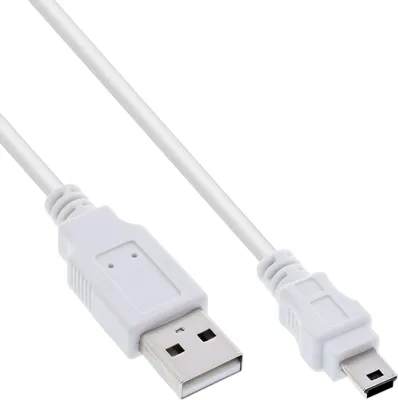 Immagine prodotto di InLine® 31805W Cavo mini USB 2.0, da spina USB A a spina mini B (5 pin), bianco, 0,5 m