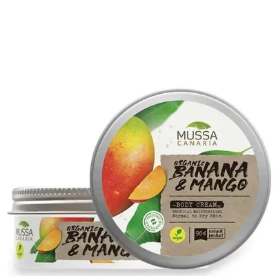 Zdjęcie produktu dla Organic Banana Mango Body Cream Mussa Canaria 250ml. Masło do ciała z mango i bananami z Wysp Kanaryjskich.