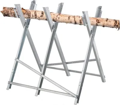 Produktbild von Sägebock klappbar aus verzinktem Stahl 150 kg Tragkraft für Hand- & Kettensägen