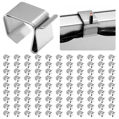 Metall-Dachrinnenhaken für Lichterketten, 100 Stück, silber