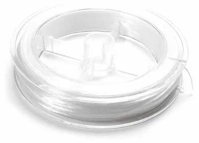 Produktbild von Vintageparts elastisches Garn transparent 0,6 mm Durchmesser 100 Meter Rolle