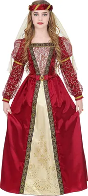 Immagine prodotto di Costume da principessa medievale per bambina color rosso-oro - 140 (8-10 anni)
