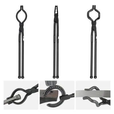 Obrázok produktu pre Sada kovacích klieští, V-kus, Wolf, ZV kliešte 3 ks z uhlíkovej ocele - 461 x 68 x 18 mm / 458 x 38 x 19 mm / 463 x 78 x 52,3 mm - Kovacie kliešte s predĺženou rukoväťou.