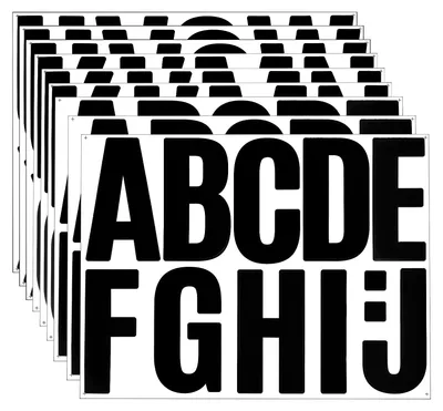Buchstabenaufkleber, 102 Stück, 10 cm, schwarz, selbstklebend, Vinyl