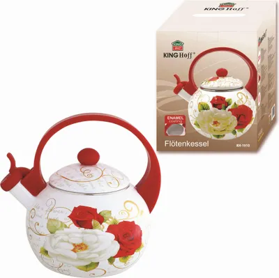 Produktbild von Emaillierter Wasserkocher 2,0L Emaille für Induktionsgas KINGHOFF ROSES KH-1910