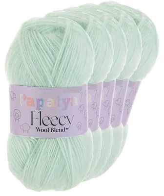 Produktbild von 5 x 100g Papatya Fleecy Kuschelgarn 20% Wolle Häkelgarn Strickgarn