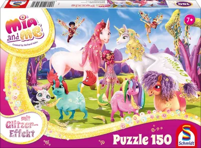 Produktbild von 150 Teile Schmidt Spiele Kinder Puzzle Glitzer Mia and Me Pony-Einhörner 56247
