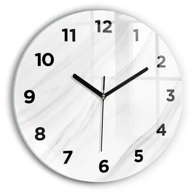 Produktbild von Wallfluent Wanduhr – Stilles Quarzuhrwerk - Uhr Dekoration Wohnzimmer Schlafzimmer Küche - Zifferblatt - schwarze Zeiger - 30 cm - Dekorativer Marmor