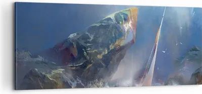 Produktbild von Bild auf Leinwand - Leinwandbild - Meer Segelboot - 100x40cm - Wand Bild - Wanddeko - Wandbilder - Leinwanddruck - Bilder - Kunstdruck - Wanddekoration - Leinwand bilder - Wandkunst - AB100x40-3923