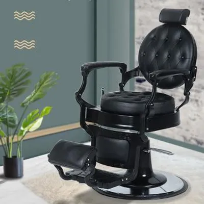 Produktbild von 360Home Vintage Design Drehstuhl Rückenlehne der Stuhl Coiffeurstuhl ArmlehnstuhlA schwarz Salon【TB996 】