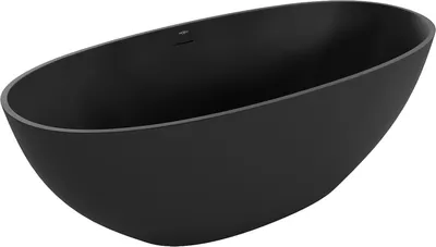 Produktbild von Mexen Bari freistehende Badewanne aus Mineralguss 165 x 75 cm, matt schwarz - 57221657570