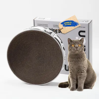 Produktbild von Kratzbrett 46 cm, rund, 100% recycelte Wellpappe, Katzenminze, für Katzen