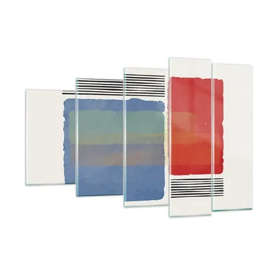 Produktbild von Bilder auf glas - 5 Teile - Stück Geometrisch Rechtecke - 150x100cm - Glasbilder - Wandbilder - Bilder - Wanddekoration aus Glas - Glas Bilder - Wandbild auf Glas - GEG150x100-4809