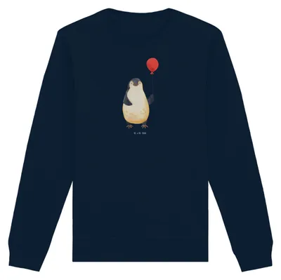 Produktbild von Mr. & Mrs. Panda Baumwoll Sweatshirt Pinguin Luftballon Größe XXL - French Navy - Geschenk, Sweater, Jahrmarkt, Kirmes, Bio Pullover, Pinguine, Glück, Pulli, Geschenkidee