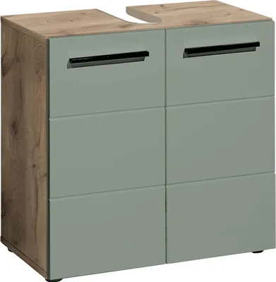 Produktbild von Waschbeckenunterschrank 60 cm 2-trg. VISTA Schilfgrün / Viking Oak | 1