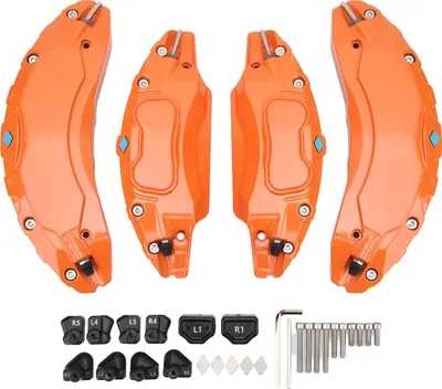 Obrázek produktu pro 4 ks 18in 19in Wheel Stroke Caliper Cover Aluminium Alloy Disc Brake Protector Cover Replacement for Tesla Model 3 Orange