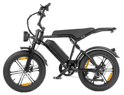 Image de Vélo électrique pour adultes - Fatbike - 250 W, batterie lithium 48 V - 7 vitesses - Écran LCD et freins à disque - Autonomie de plus de 60 km - Pneus fatbike de 50,8 × 10,2 cm - Noir